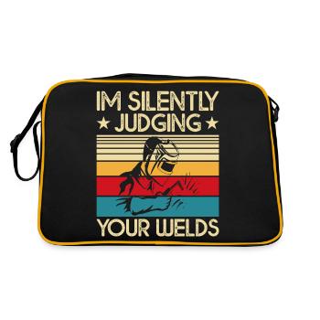 Schweißen Schweißer - Retro Tasche - Schwarz/Gold - Hinten
