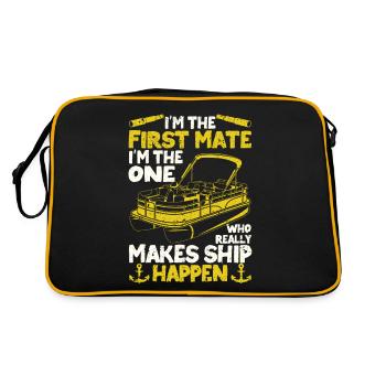 I'm the First Officer Funny Boating Lake - Retro Bag - black/gold - Back