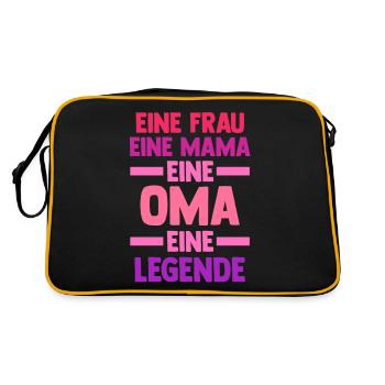 Mutter Großmutter Mama Oma - Retro Tasche - Schwarz/Gold - Hinten