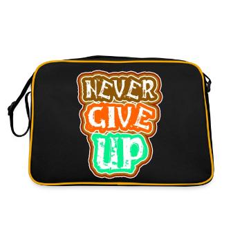 Never give up - Retro Bag - black/gold - Back