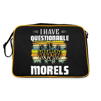 I Have Questionable Morels Mycologist Fungus - Retro Bag - black/gold - Back