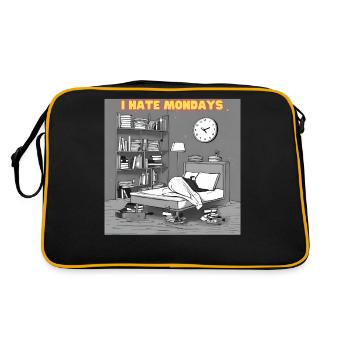 Morning grouch - I hate montage - Retro Bag - black/gold - Back