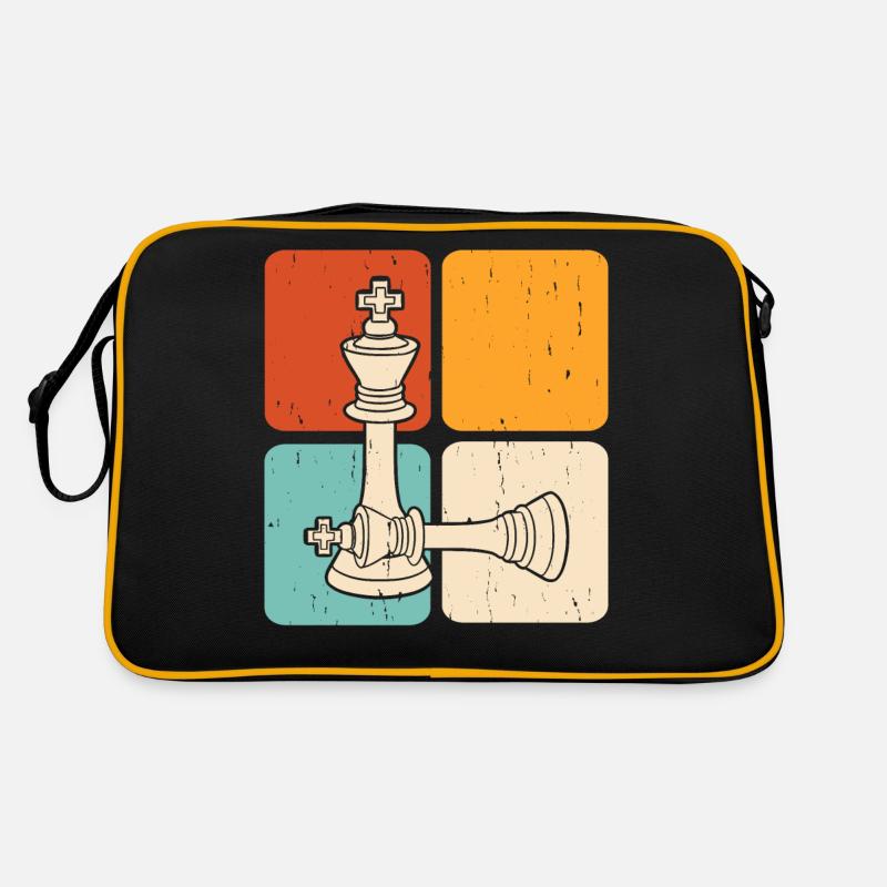 Schach - Retro Tasche - Schwarz/Gold