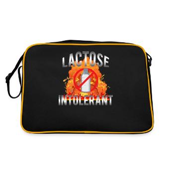 Laktoseintolerant Lustige Milch Veganer Käse Molkerei - Retro Tasche - Schwarz/Gold - Hinten
