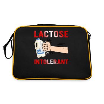 Lactose Intolerant Milk Cool Dairy Free Cheese Pun - Retro Bag - black/gold - Back