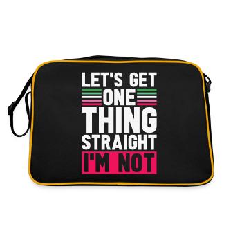 Hetero bin ich nicht Lustiges LGBTQ Abrosexuell - Retro Tasche - Schwarz/Gold - Hinten