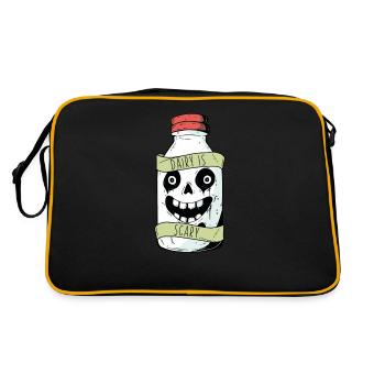 Dairy Is Scary Lactose Intolerant Funny Cheese Fun - Retro Bag - black/gold - Back