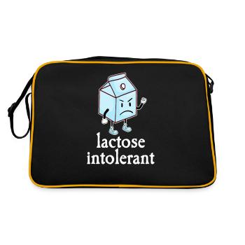 Laktoseintoleranz Lustige Milch Humor Käse Molkerei - Retro Tasche - Schwarz/Gold - Hinten