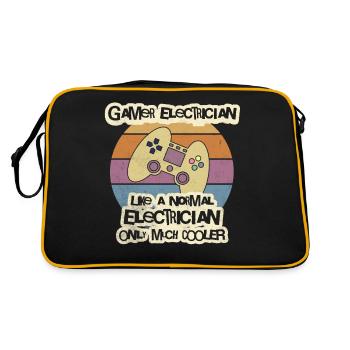 Gamer Electrician T-Shirt, Electrical Engineer Gif - Retro Bag - black/gold - Back
