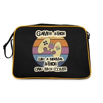 T-shirt d’auteur joueur, chemise d’auteur, chemise d’écrivain, - Sac Retro - noir/or - Dos