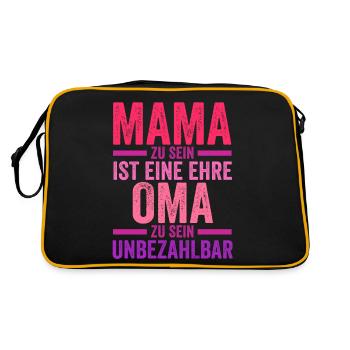 Mutter Großmutter Mama Oma - Retro Tasche - Schwarz/Gold - Hinten