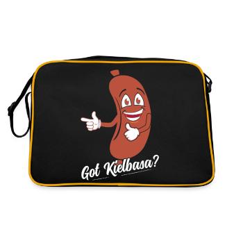 Got Kielbasa? Polish Kitchen Polska Food - Retro Tasche - Schwarz/Gold - Hinten