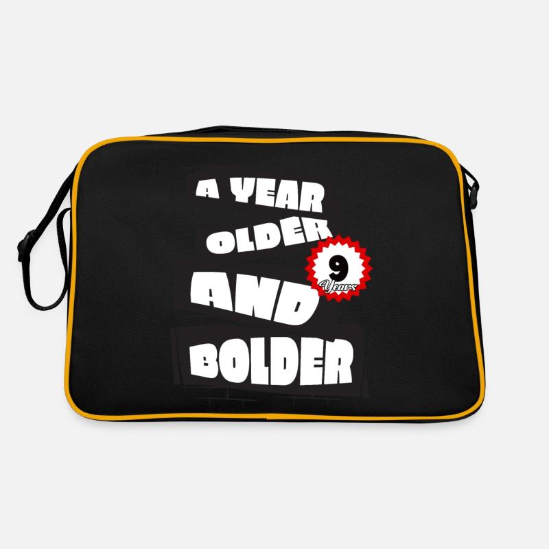 A Year older funny 9 year old Birthday Geburtstag Retro Bag