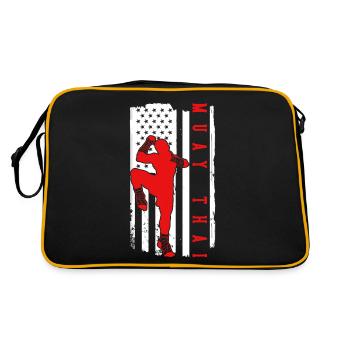 Muay Thai Boxing - Retro Tasche - Schwarz/Gold - Hinten