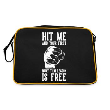 Muay Thai Boxing - Retro Tasche - Schwarz/Gold - Hinten