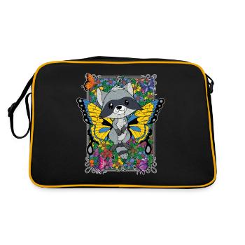 Insecte Forest Animal Gift Butterfly Raccoon - Sac Retro - noir/or - Dos