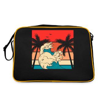 Palm Waves Rétro Vintage - Sac Retro - noir/or - Dos