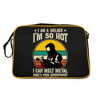 Schweißen Schweißer - Retro Tasche - Schwarz/Gold - Hinten