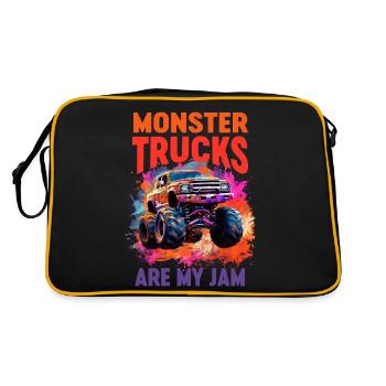 Monster Truck Big Retro Race Papa Trucker Lover - Sac Retro - noir/or - Dos