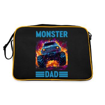 Monster Truck Dad Monster Dad Dad Trucker Retro - Sac Retro - noir/or - Dos