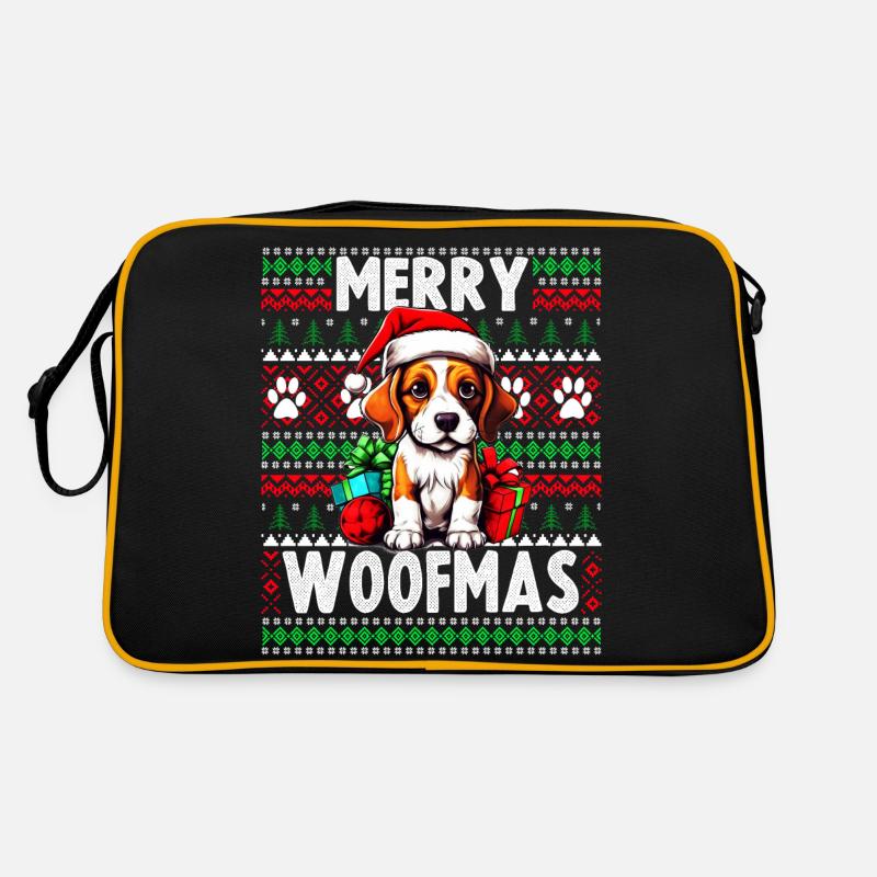 Drôle de conception de Noël de chien Beagle - Merry Woofmas Sac Retro