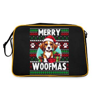 Hässlicher Weihnachtspullover Beagle Dog - Dog Christmas - Retro Tasche - Schwarz/Gold - Hinten