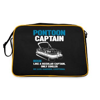 Pontoon Captain Definition Funny Boat Pontoons - Retro Bag - black/gold - Back