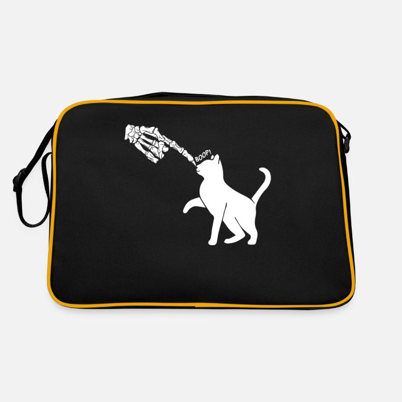 Spooky Boop Skelett Hand Touch Nose Katzenkostüm - Retro Tasche - Schwarz/Gold