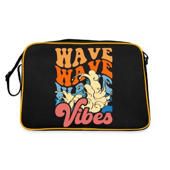 Surfer Surfen - Retro Tasche - Schwarz/Gold - Hinten