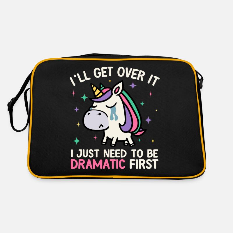 Ich werde darüber hinwegkommen, ich muss nur ein dramatisches Einhorn sein Retro Tasche