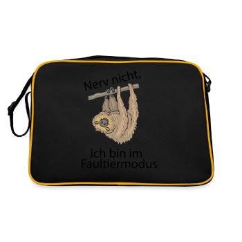 Nerv nicht, ich bin im Faultiermodus - Retro Tasche - Schwarz/Gold - Hinten