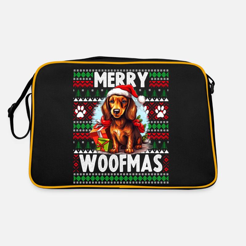 Hässlicher Weihnachtspullover Dackel Hund - Hund Weihnachten Retro Tasche