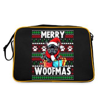 Ugly Christmas Sweater French Bulldog Dog - Dog Ch - Retro Bag - black/gold - Back