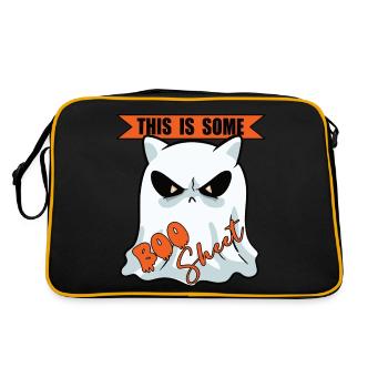 Ceci est un fantôme de chat boo sheet - Sac Retro - noir/or - Dos