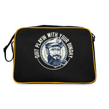 Arrêtez de jouer avec votre canot Funny - Sac Retro - noir/or - Dos