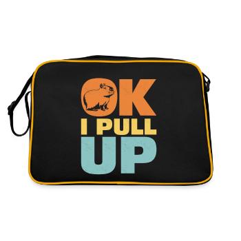 Ok I Pull Up Capybara Animal Lover - Retro Bag - black/gold - Back