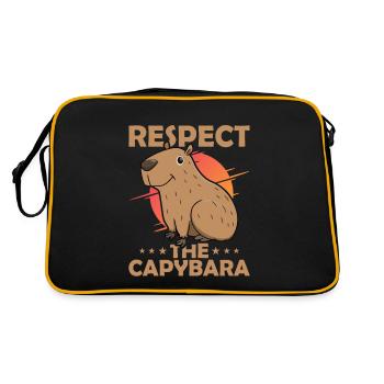 Respect The Capybara Capibara Owner Mammal - Retro Tasche - Schwarz/Gold - Hinten