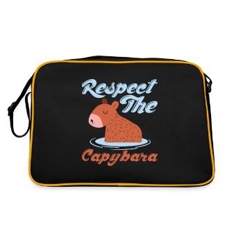 Respect The Capybara Capibara Owner Rodent - Retro Bag - black/gold - Back