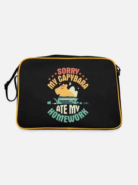 Sorry, My Capybara Ate My Homework Capibara Owner - Retro Bag - black/gold - Back