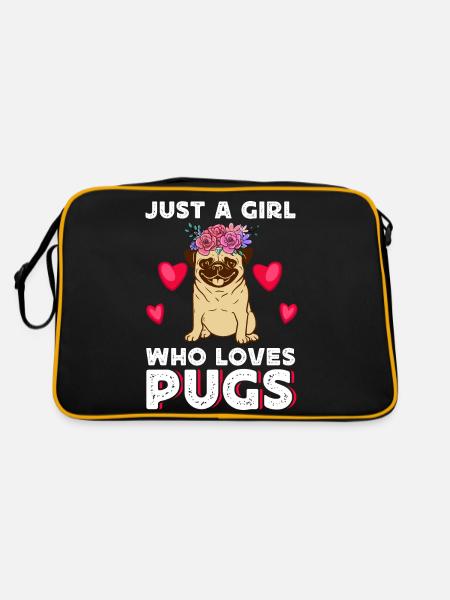 Mops - Retro Tasche - Schwarz/Gold