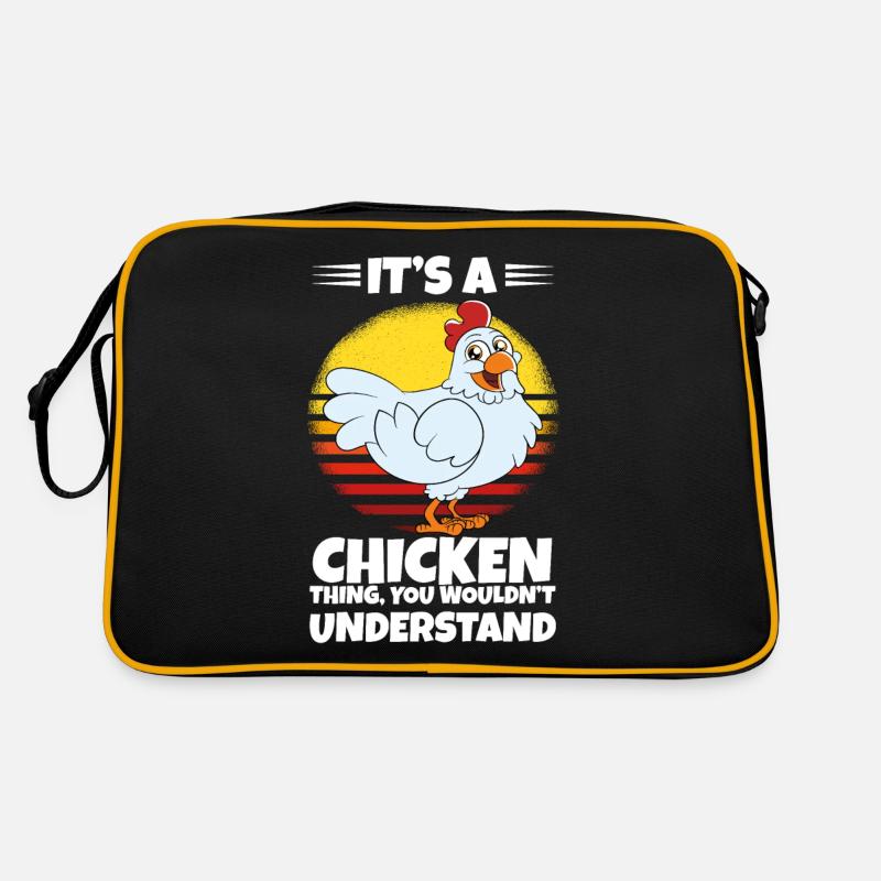 Lustiger Hühner Spruch Huhn Retro Tasche
