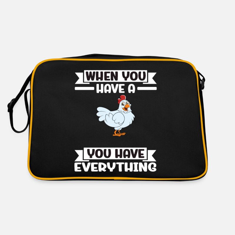 Lustiger Hühner Spruch Huhn Retro Tasche