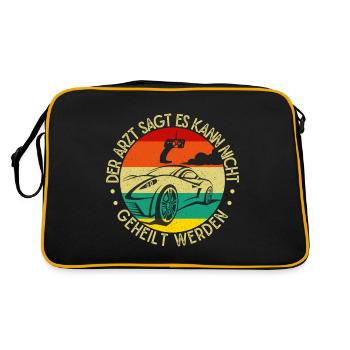 Slot Car Racing Es Kann Nicht Geheilt Werden - Retro Tasche - Schwarz/Gold - Hinten