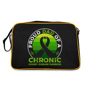 Proud father of a warrior with chronic - Retro Bag - black/gold - Back