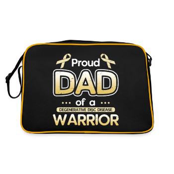 Proud father of a warrior with degenerative - Retro Bag - black/gold - Back