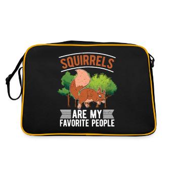 Squirrels are my dearest animal people - Retro Bag - black/gold - Back