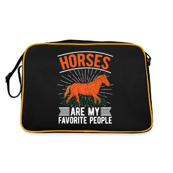 Horses are my dearest people Riding Horse - Retro Bag - black/gold - Back
