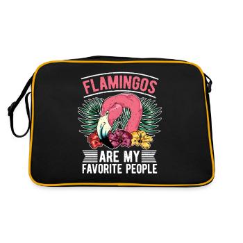 Flamingos are my dearest people Flamingo - Retro Bag - black/gold - Back