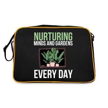 Nurturing Minds and Gardens Every Day Teacher - Retro Bag - black/gold - Back