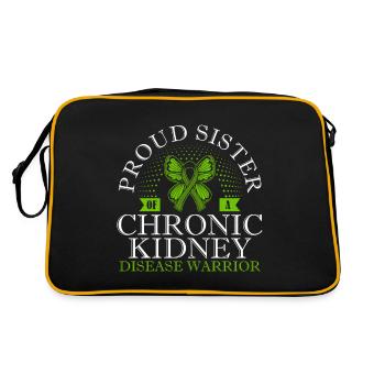 Proud sister of a warrior with chronic - Retro Bag - black/gold - Back